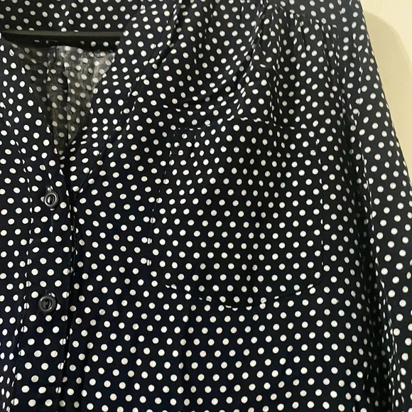 Market & Spruce Colibri Polka Dot Print Blouse, Navy Size S - Picture 6 of 9